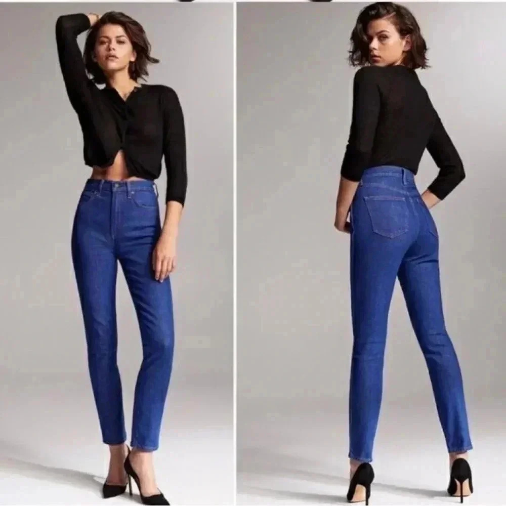Aritzia DENIM FORUM The Angelica High Rise Blue Wash Denim Jeans Slim Size 25